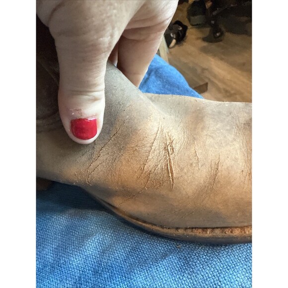 Red Wing 1097 Pecos Leather Work Boots USA Size 8.5D 80's Thrashed Distressed - Picture 13 of 15